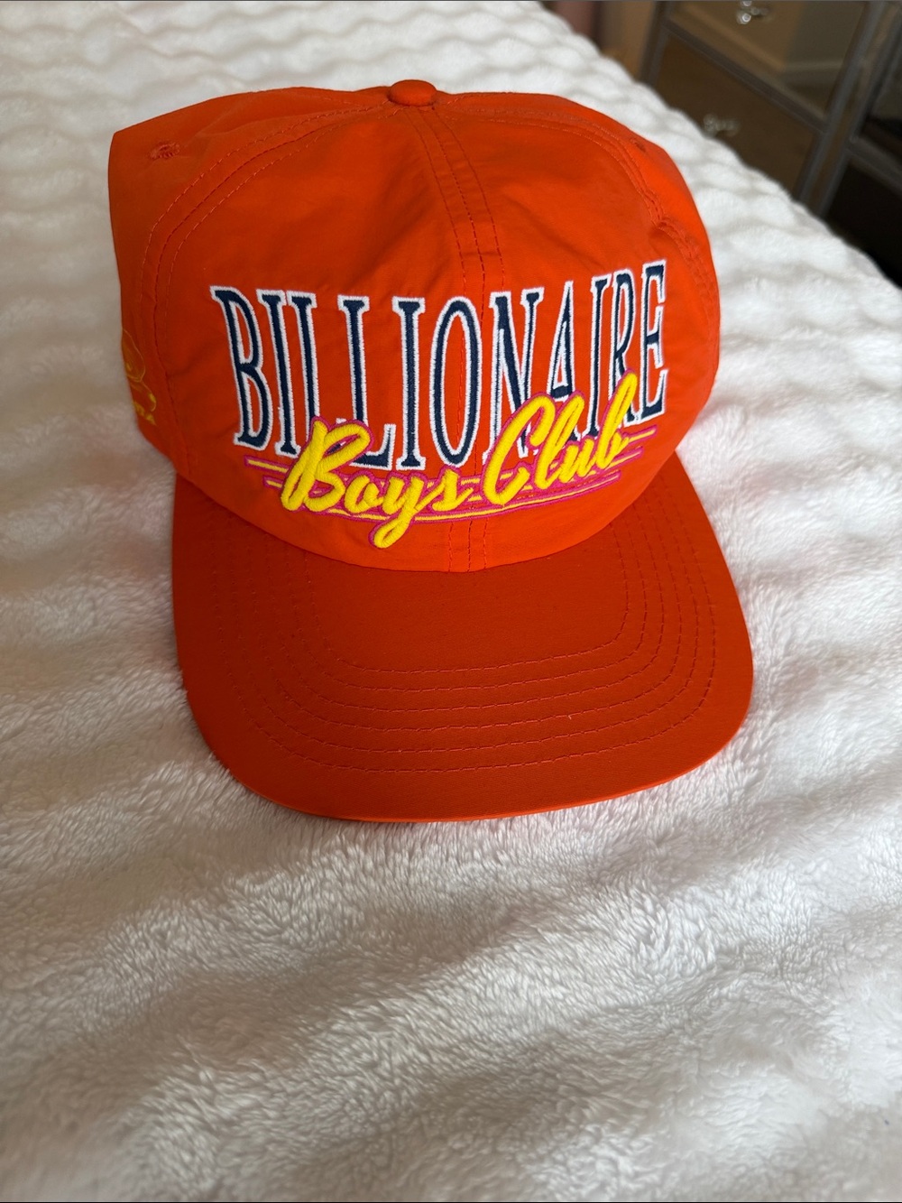 Billionaire Boys Club Orange Hat with Yellow & Navy Embroidery NEW NEVER WORN